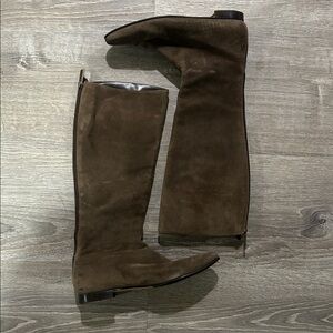 Manolo Blahnik Olive Green Suede Boots